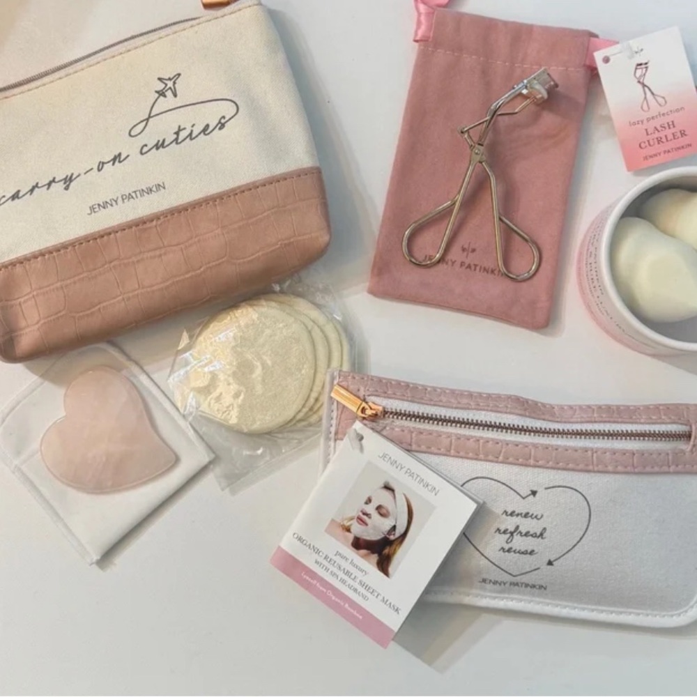 Makeup Brush and Tool Set - Pink and Cream